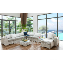 DE- (560) conjunto de sofá design e preços rattan 7 lugares secional sofá